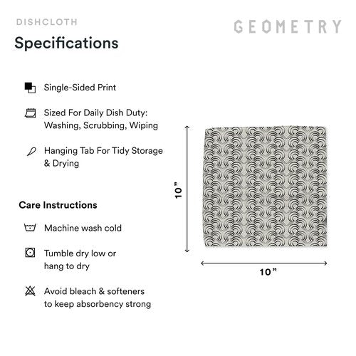 GEOMETRY Kitchen Dish Cloths - Quick Dry Dishcloths for Kitchen - Premium Dish Rags with Geoweave - 3-Pack Set Night Reeds