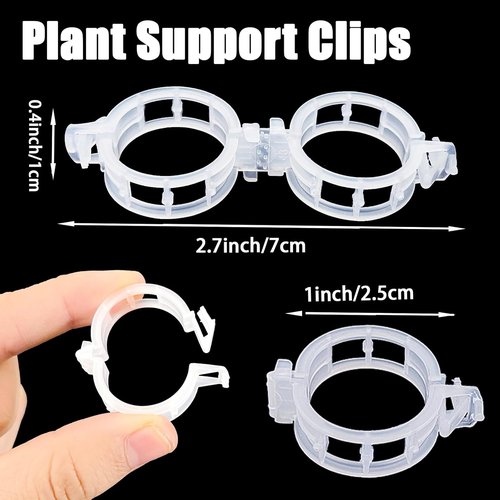 Anyumocz Plant Support Clips - 400 Pcs Snap-On Trellis Clips for Climbing Plants | 1" Inner Diameter, White