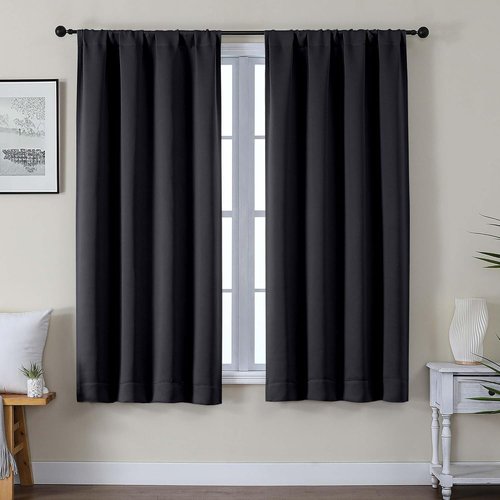 Gwine Blackout Curtains - Thermal Insulated Light Blocking Drapes for Bedroom | 63 Inch Length, 2 Panels
