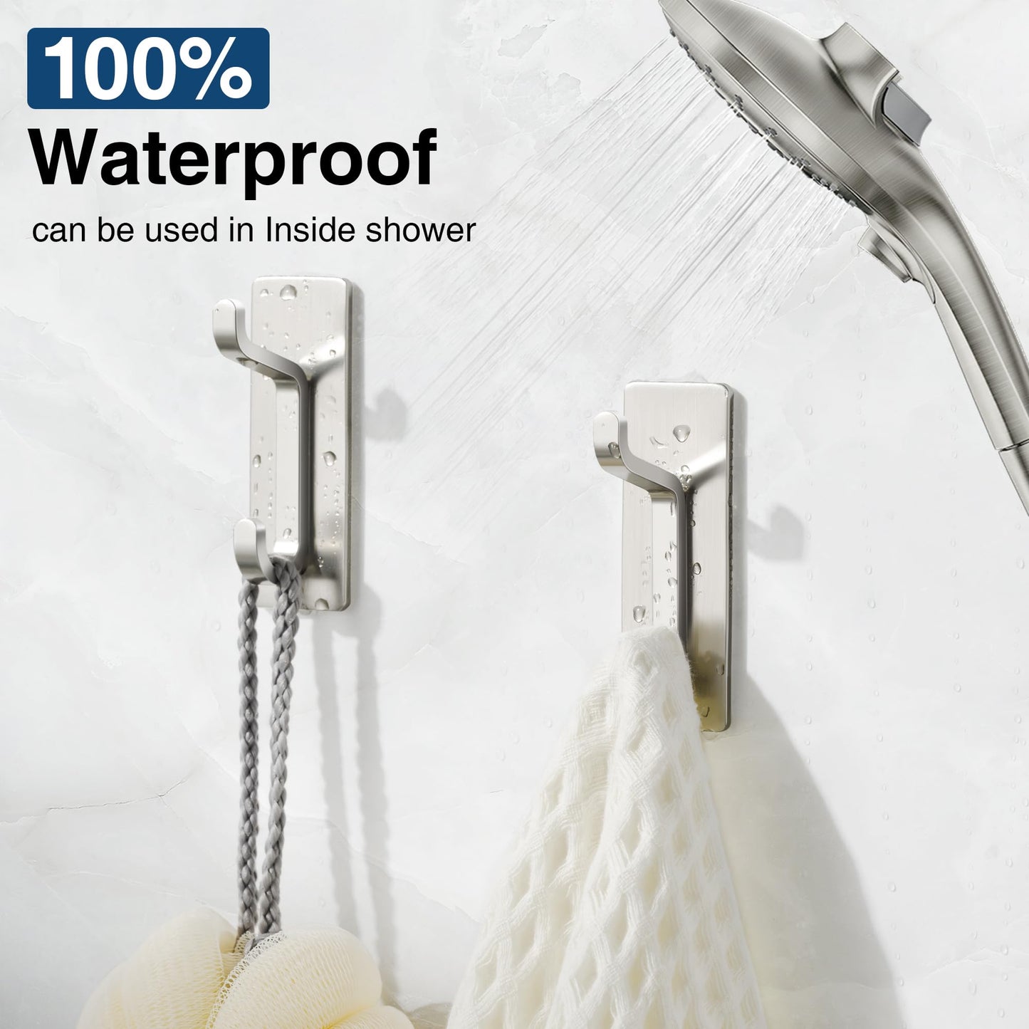 pickpiff Wall Hooks for Coat and Towel: 13LB Strong Adhesive Door Hanger Stick on, Brushed Nickel,12 Pack