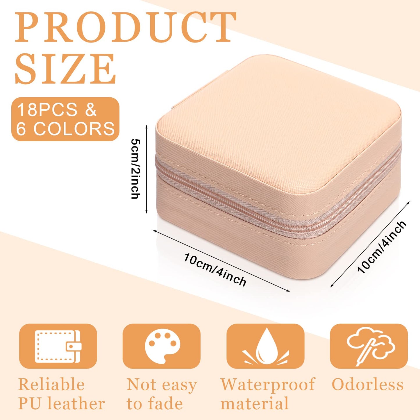 Kigeli 18 Pcs Small Travel Jewelry Case Bulk Bridesmaid Gifts Mini Jewelry Organizer Portable Earring Box for Women(Vivid Color)