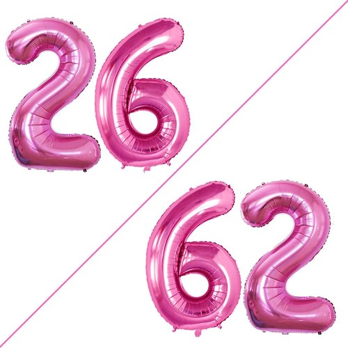 GOER Jumbo 26 Inch Hot Pink Foil Balloons - Perfect for 26th Birthday Party Decorations | Helium-Ready