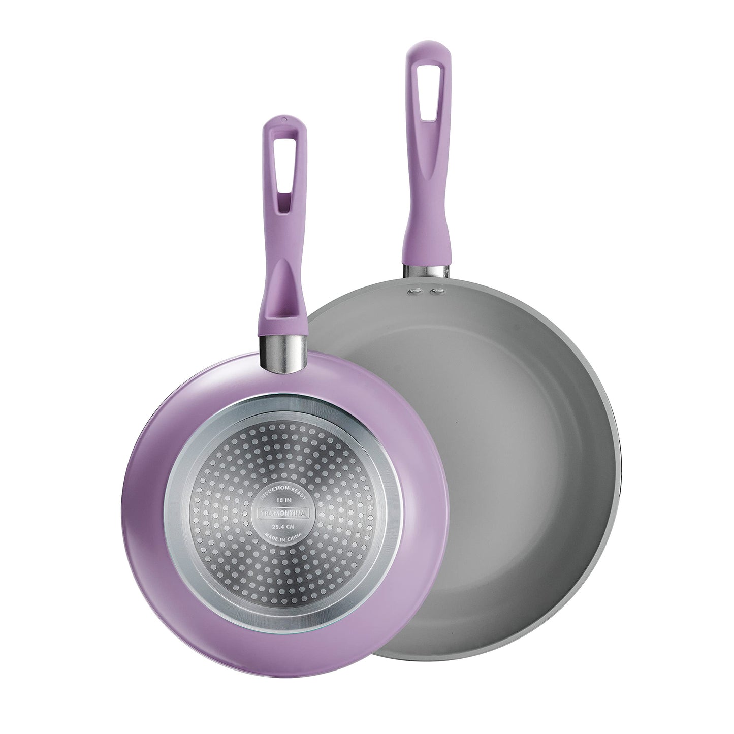 Tramontina Solara 10 & 12-Inch Ceramic Non Stick Frying Pan Set, Heavy-Gauge Aluminum Skillet with Nonstick Coating, Dishwasher and Oven Safe (Purple, 2-Pack)