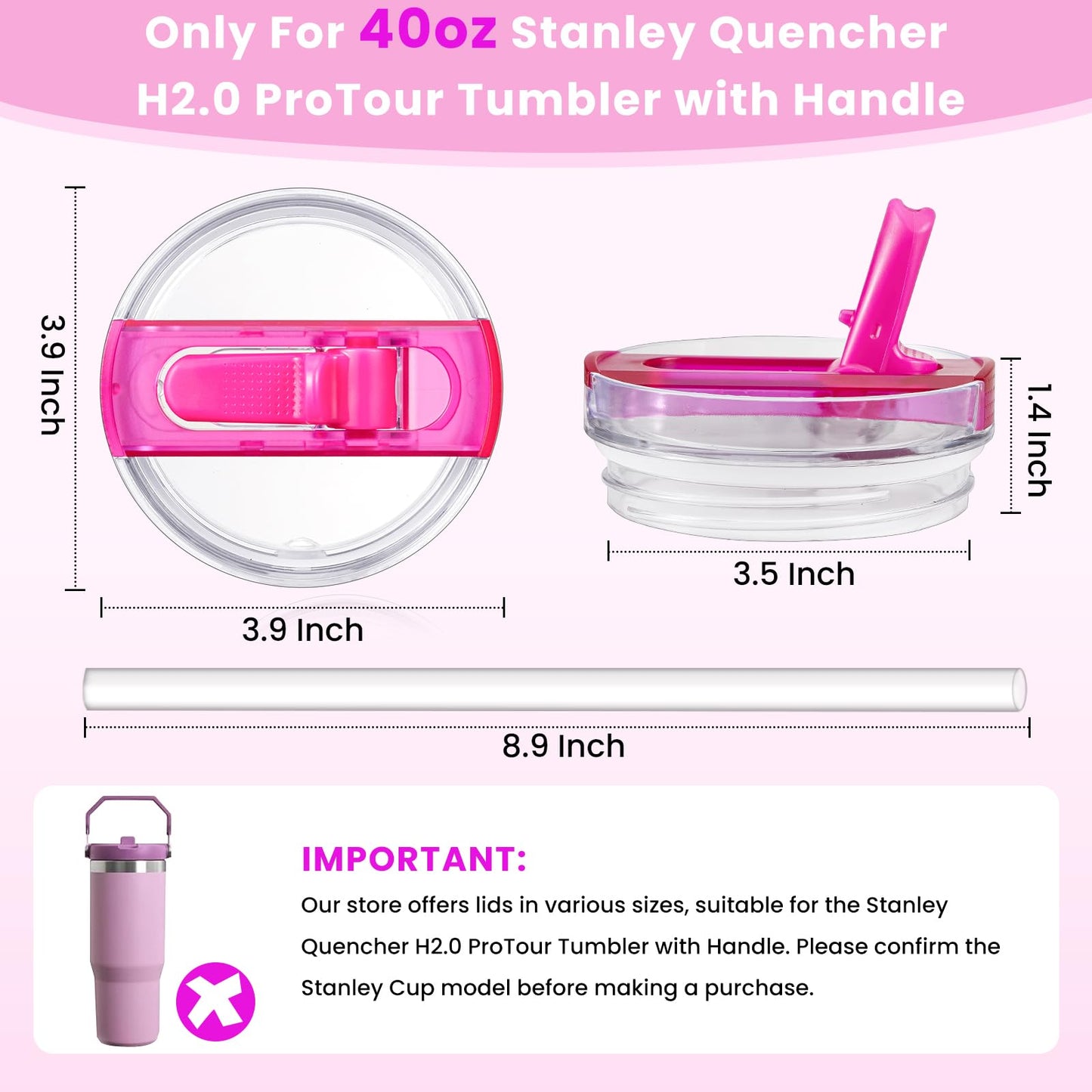 ANTAND 2 Pack Detachable Flip Straw Lid Replacement for 40 oz Stanley Quencher H2.0 & ProTour, Leakproof Spill Proof Lids Straw Cover for Stanley Cup Accessories 40oz, Easy to Clean (Cream, Cream)