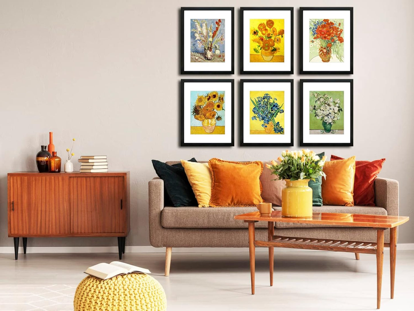 Regine Switzerland 11x14 Picture Frame Set of 6 - Real Glass for 8x10 Photos with Mat or 11x14 Without Mat | Black Wall Gallery & Tabletop Display