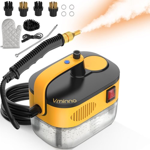 Heavy Duty Steam Cleaner - Fast Heating 1.2L Tank | 6-Level Adjustable Pressure with 11 Accessories for Home, Car, Tile & Grout
