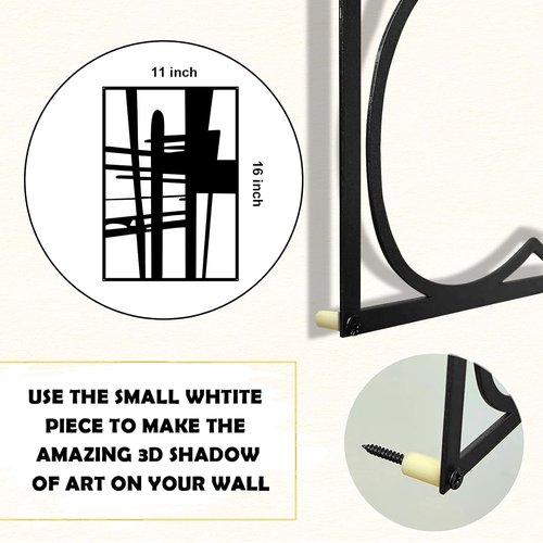 Glamativity Large Black Abstract Metal Wall Art - Minimalist 3D Textured Décor for Living Room | 22.5" Size