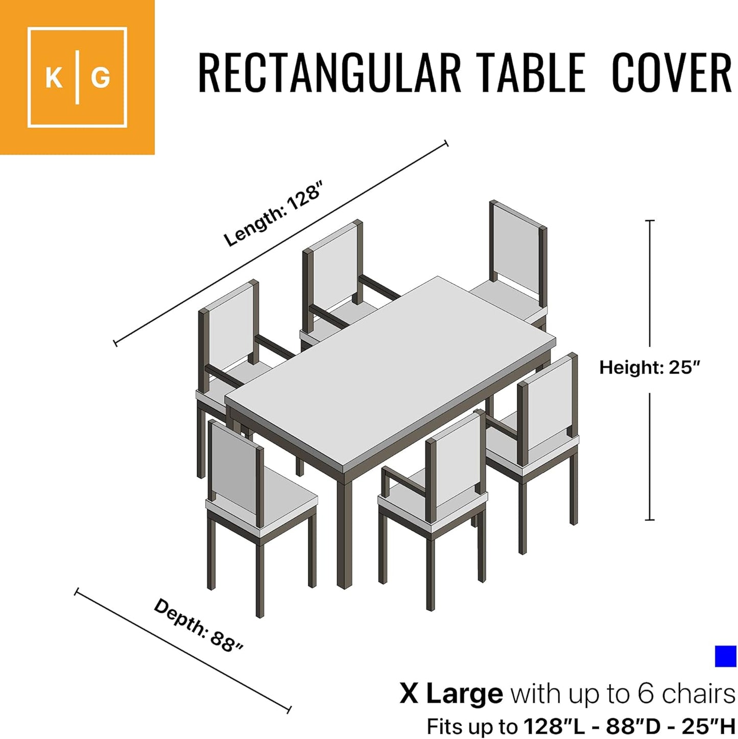 Patio Table & Chair Seat Cover - Durable, Water-Resistant Outdoor Furniture Protection | XL Size