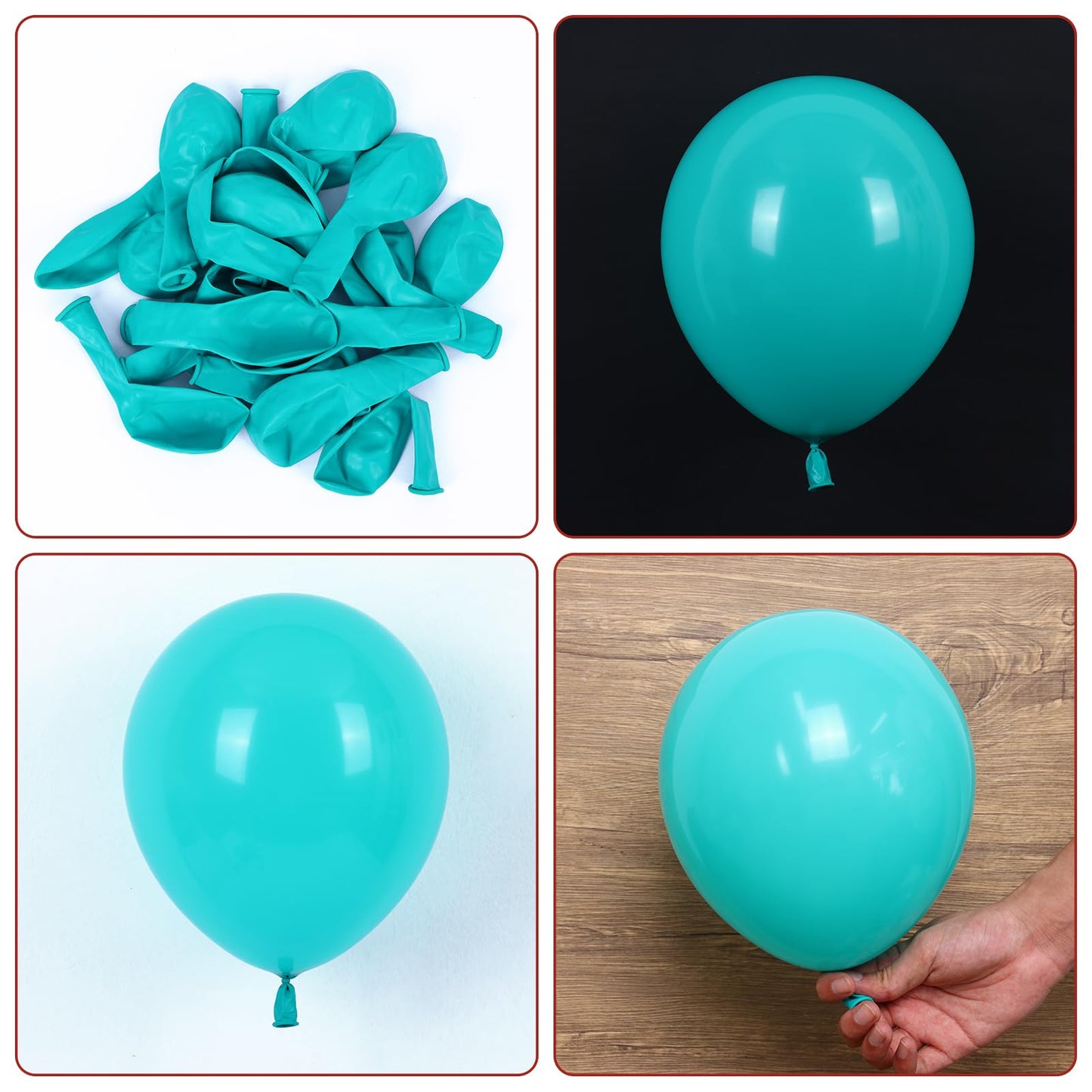 RUBFAC Teal Blue Balloons 129pcs Different Sizes 18 12 10 5 Inch, Latex Turquoise Balloon Garland Arch for Birthday Party Decoration Wedding Engagements Anniversary Baby Shower Party Supplies
