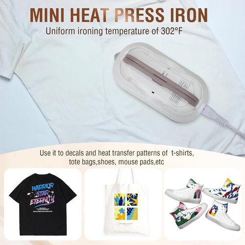Biupky Mini Travel Iron - Fast Heating 300W Dry Iron with Ceramic Non-Stick Soleplate | Lightweight 0.8lbs