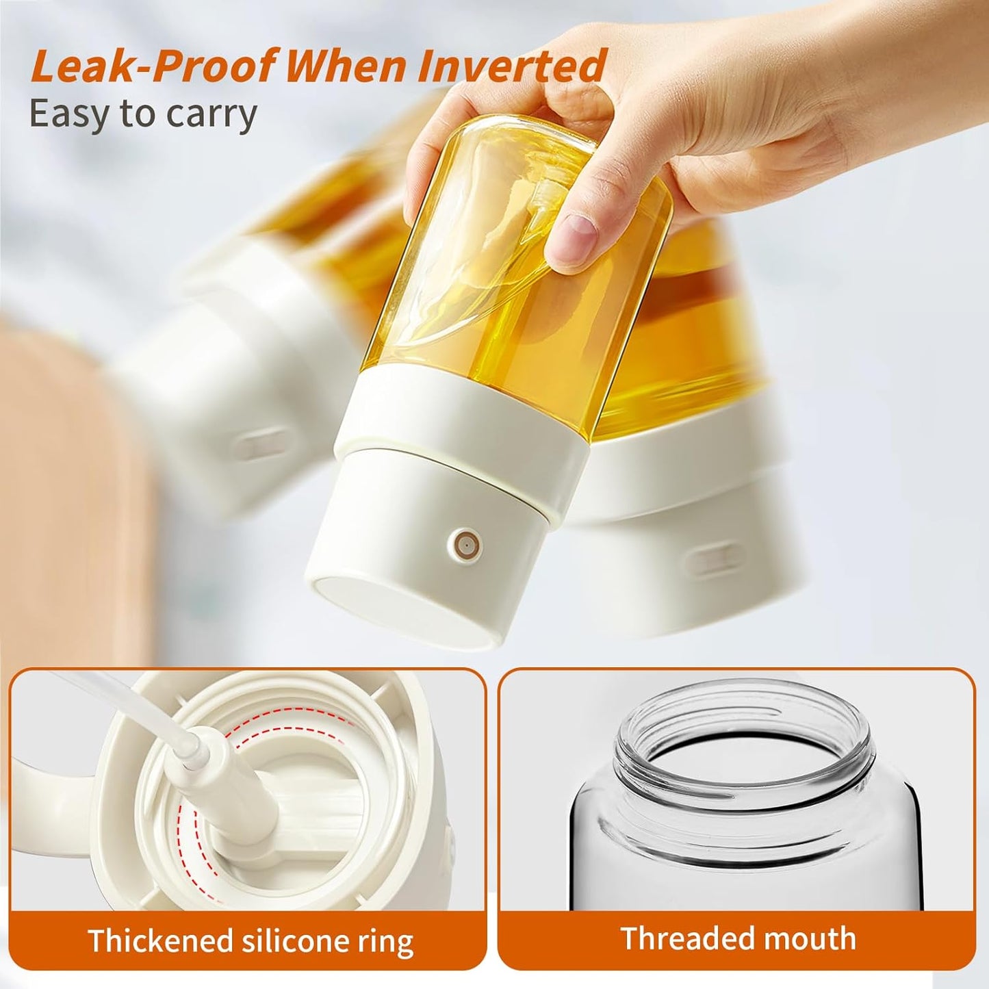 YARRAMATE Mini Oil Sprayer - 6.8 OZ Food-Grade Olive Oil Spray Bottle for Cooking & BBQ (White)