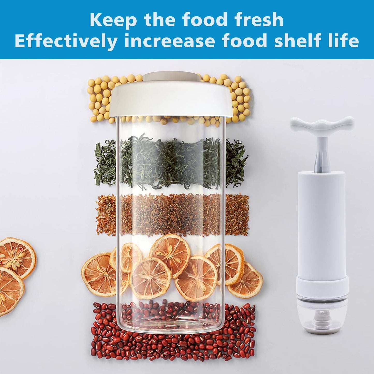 Mason Jar Vacuum Sealer - Portable Hand Pump for Regular & Wide Mouth Jars | FoodSaver Compatible