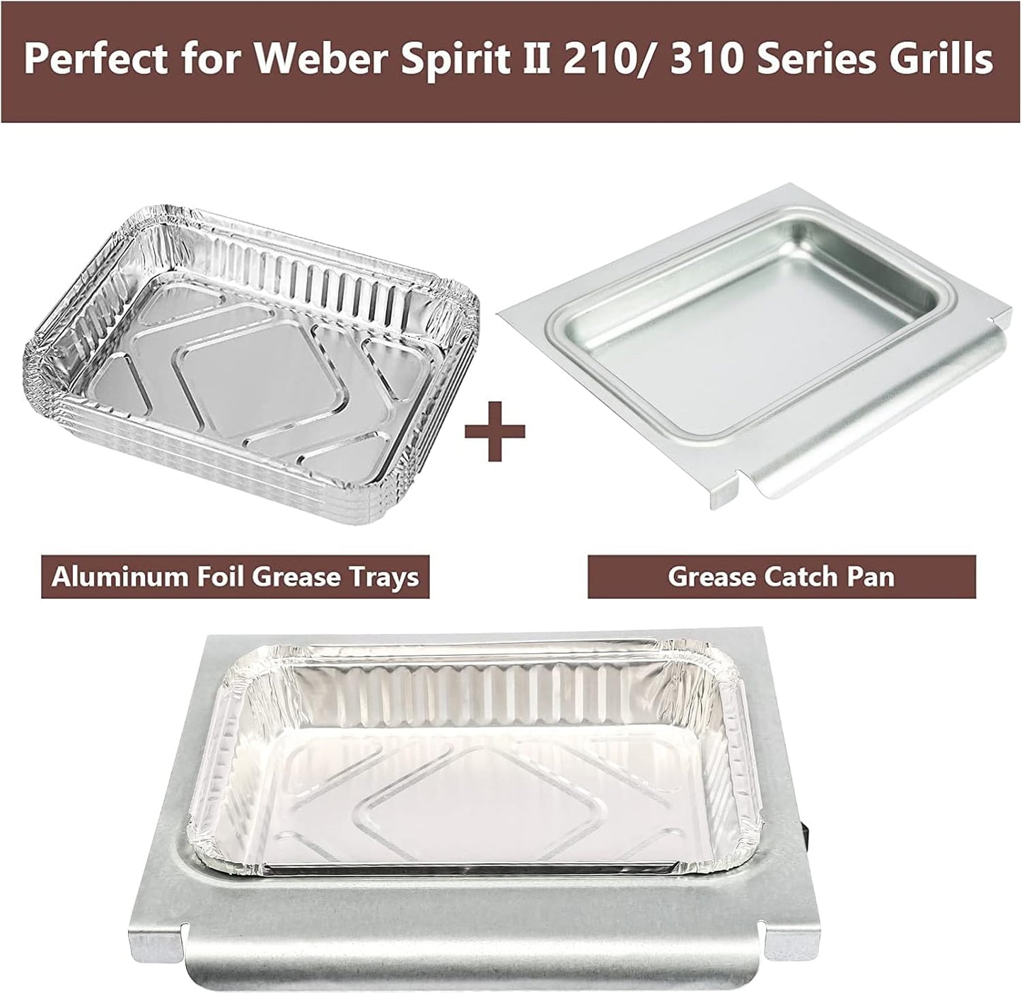 Uniflasy Catch Pan for Weber Spirit & Genesis Grills - Replacement Drip Tray with Aluminum Liner