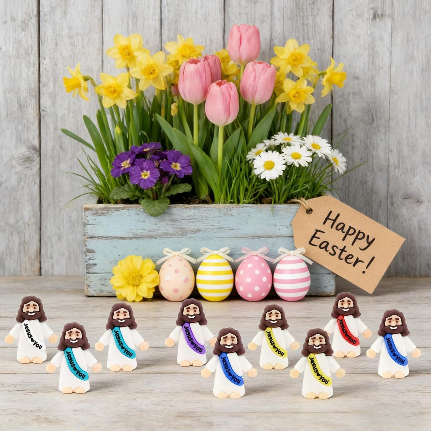 Little Jesus Figurines - 36 Pack Mini Jesus Loves You Figures | Perfect for Church Events & Easter Gifts