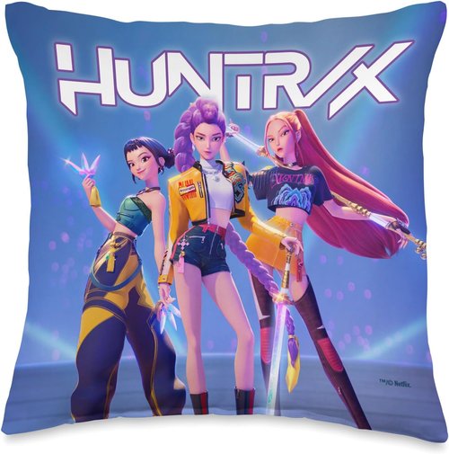 HUNTR/X Kpop Demon Hunters Throw Pillow - Officially Licensed Design | Perfect for Fans