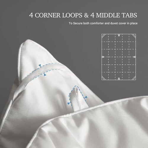 Hotel Grand Luxury White Goose Down Comforter - King Size, 100% Cotton, All-Season, Fluffy Warmth, White 106x90 Inch