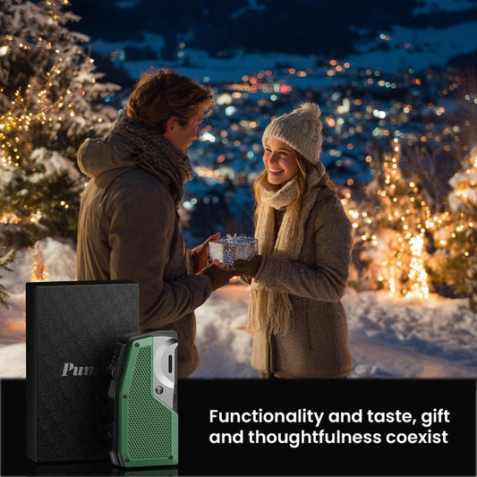 All-in-One Torch Lighters with Straight Cutter, Punch, Holder, Windproof Dual Jet Flame Torch Lighter, Refillable Butane Torch Lighters with Gift Box for Men, Multi-function Accessories for Men Luxury