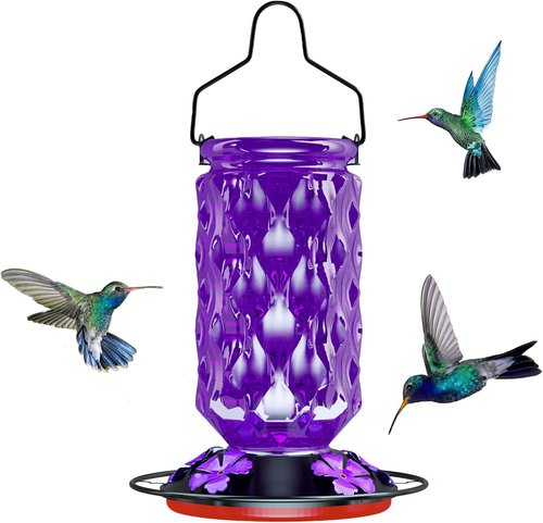24OZ Hummingbird Feeder by [Brand Name] - Leak-Proof Design with Five Feeding Ports | Perfect for Outdoor Gardens