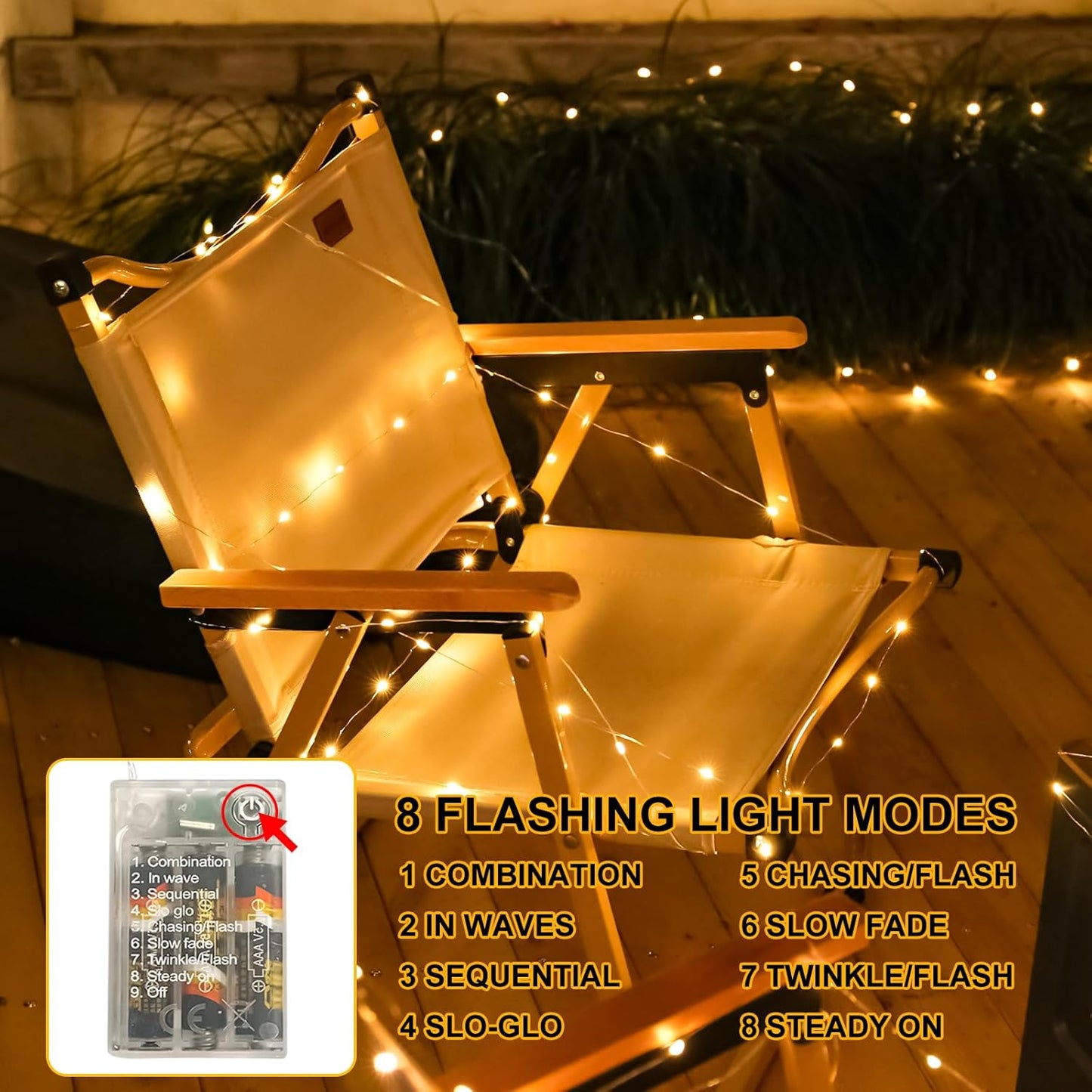 Skiennix Fairy Lights - Battery Operated 16FT Warm White Mini Twinkle Lights | 8 Modes & Auto Timer, Waterproof for Parties