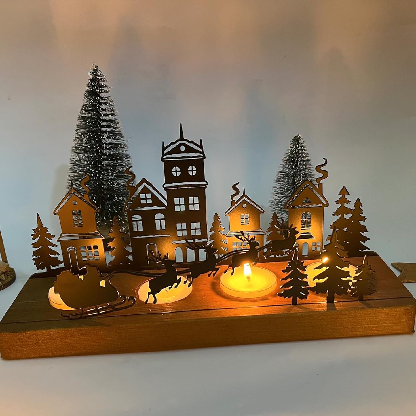 Regine Switzerland Christmas Candle Holder - 4 LED Tea Light Seats | Festive Advent Design
