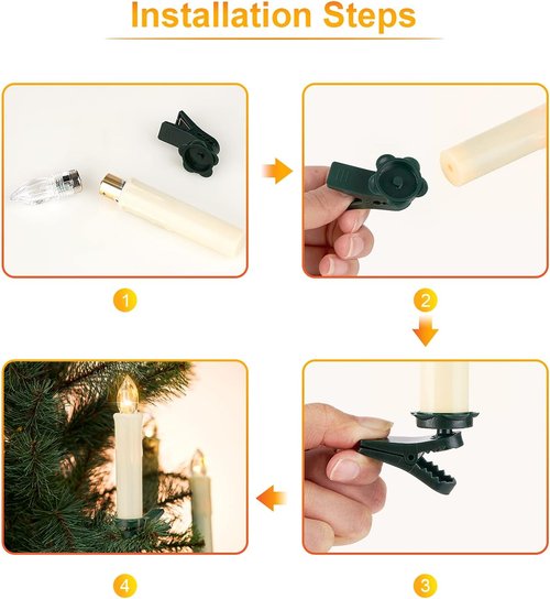 Daord Flameless LED Taper Candles - 30 PCS Battery Operated with Remote Timer | Ivory for Holiday Decor