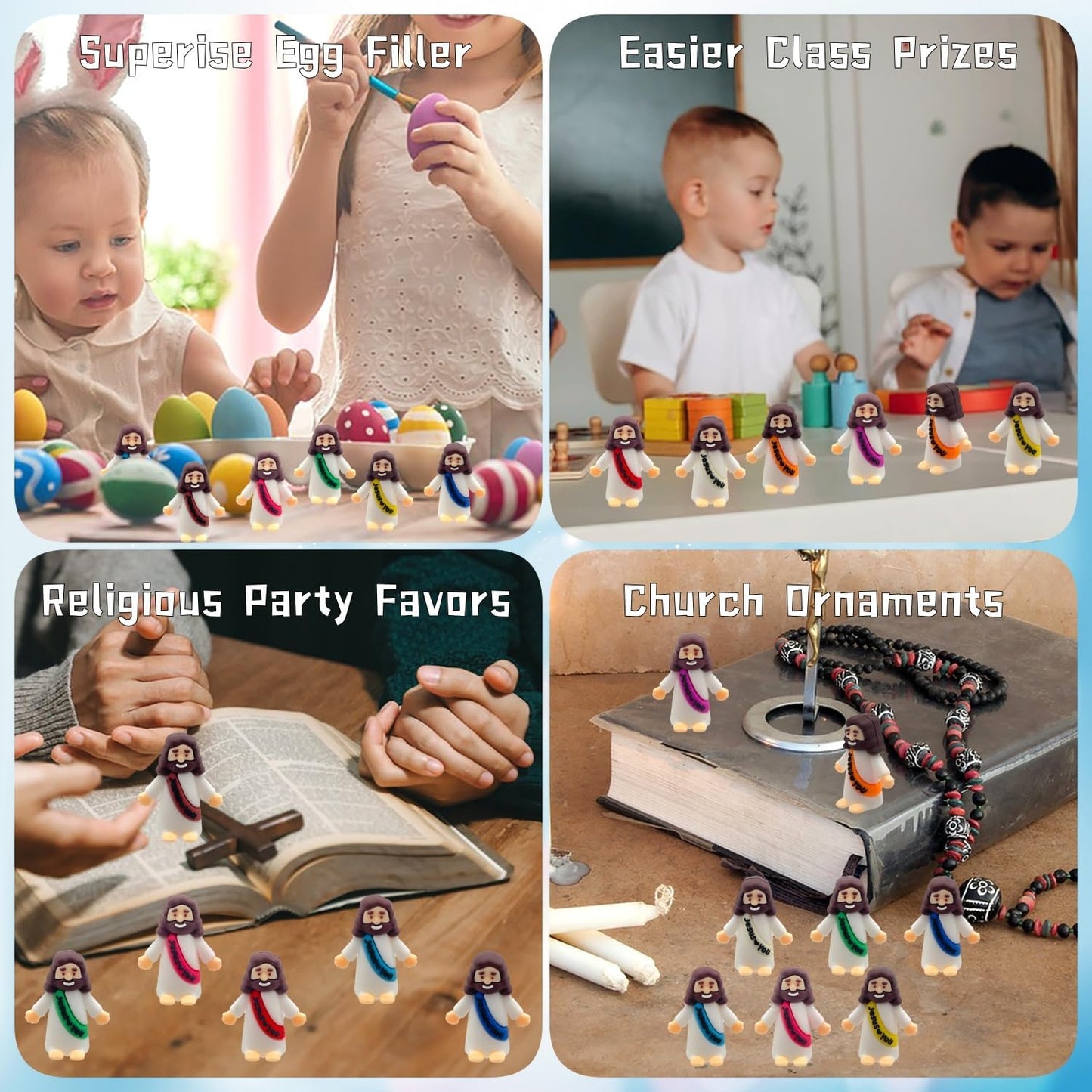 Little Pocket Jesus Figures by [Brand Name] - 50 PCS Rubber Tiny Figurines | Perfect Christian Gifts for Easter & Sunday School