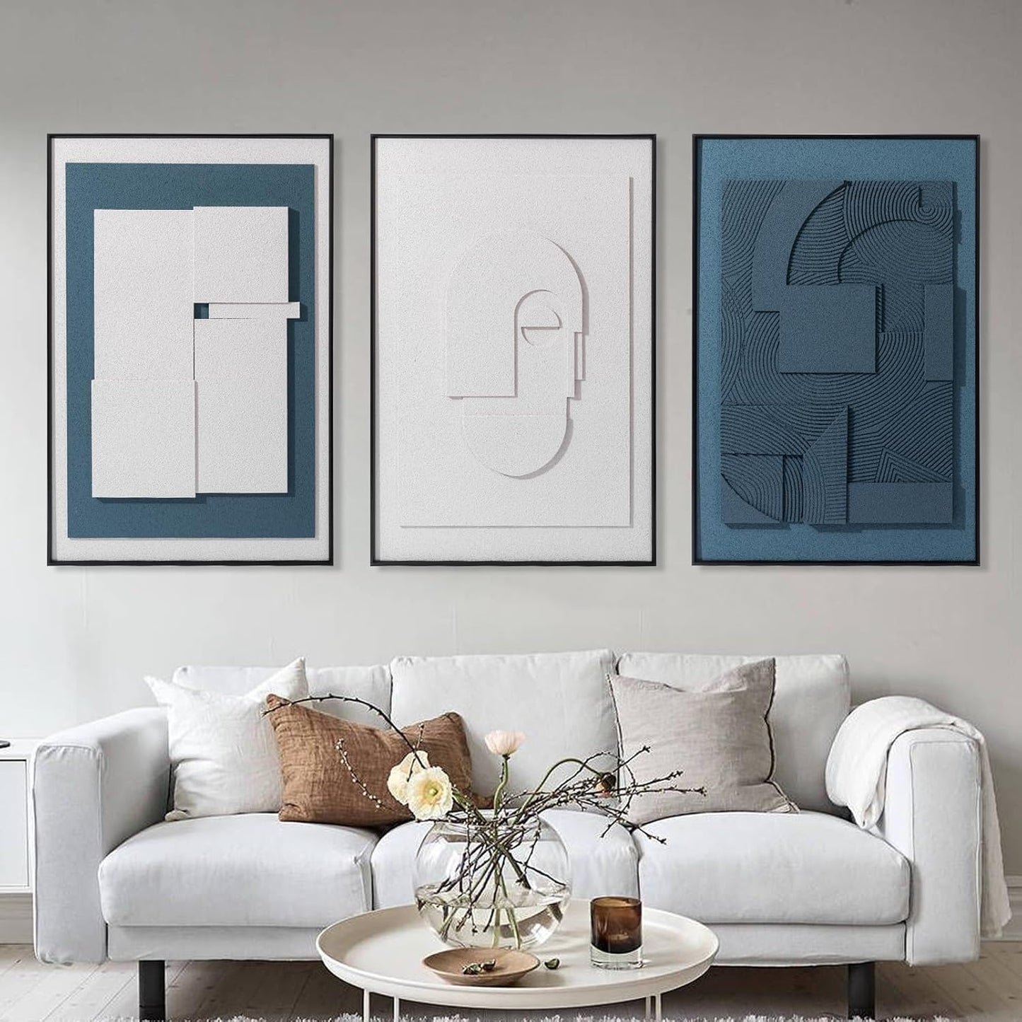 AMAATE 3D Sandstone Wall Art - Black Metal Framed Modern Abstract Relief Decor | 24x36 Inches, Ready to Hang