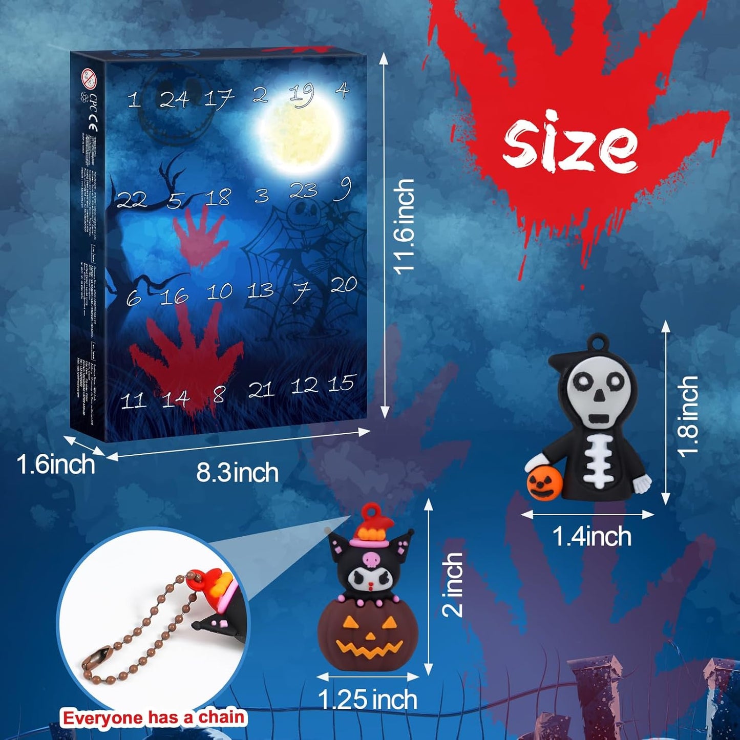 SWIND Christmas Advent Calendar 2026 - Horror Figures Countdown Calendar with 24 Collectible Dolls