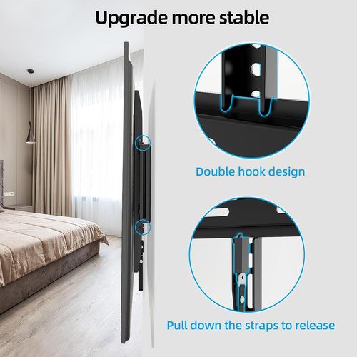 HOME VISION Heavy Duty TV Wall Mount - Fits 32-86 Inch Flat Screens, Max VESA 600x400mm, Up to 165lbs
