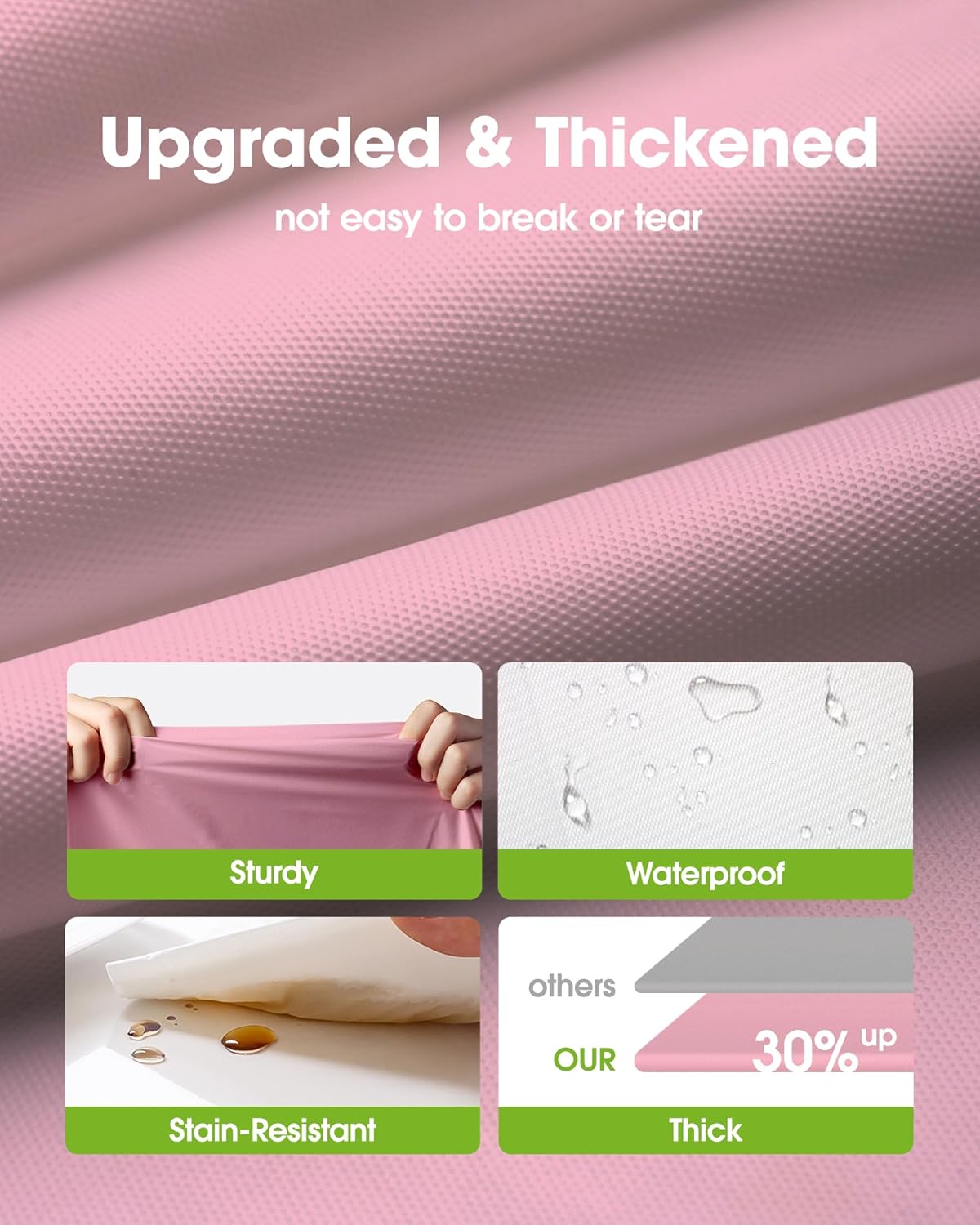 Pureegg Disposable Plastic Tablecloths - 10 Pack, 54 x 108 Inch, Leakproof & Sturdy, Pink for Easter & Parties