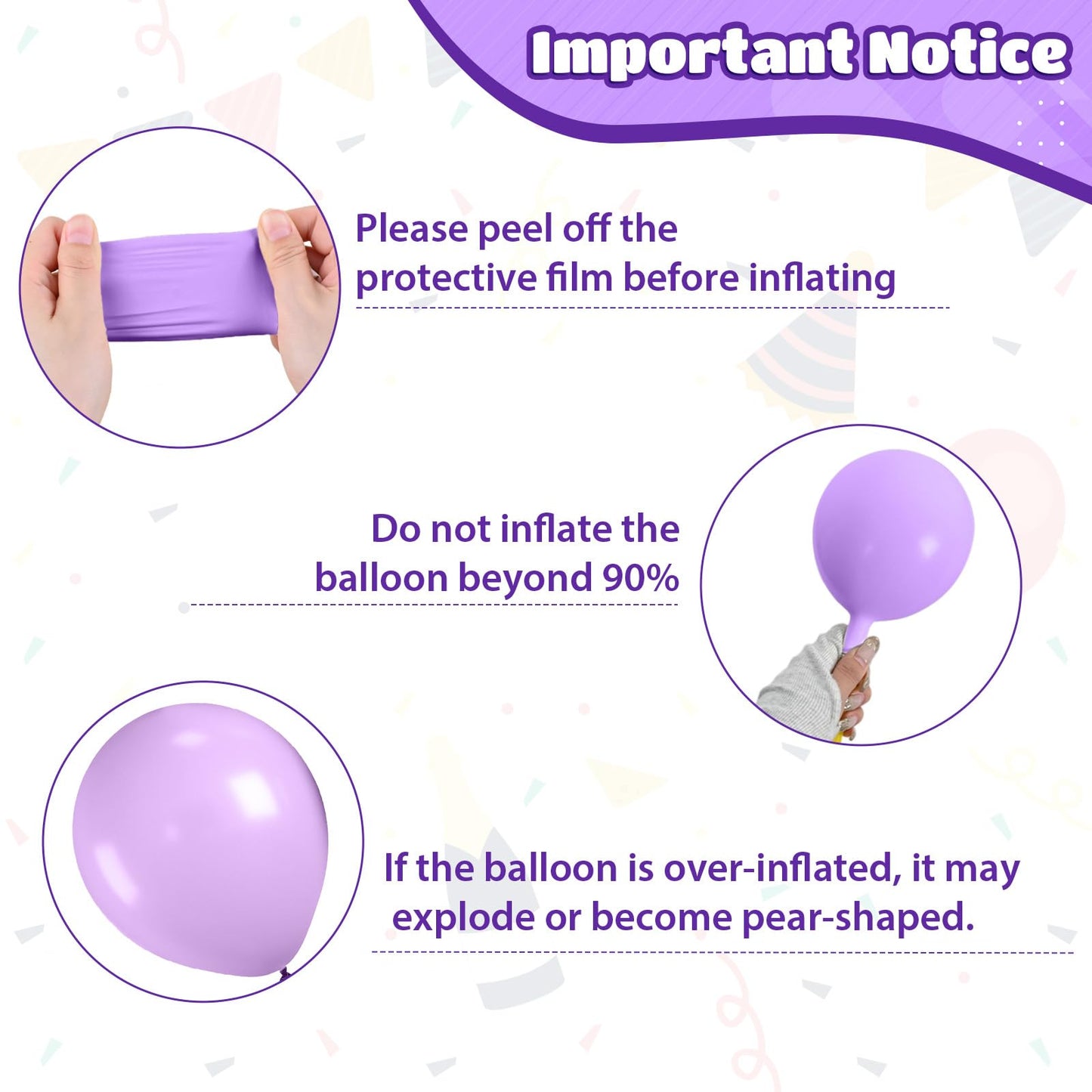 Pink and Purple Balloons, Pink Lavender Dark Purple Metallic Confetti Latex Balloons for Girls Women Birthday Party Baby Shower Bridal Shower Wedding Decorations