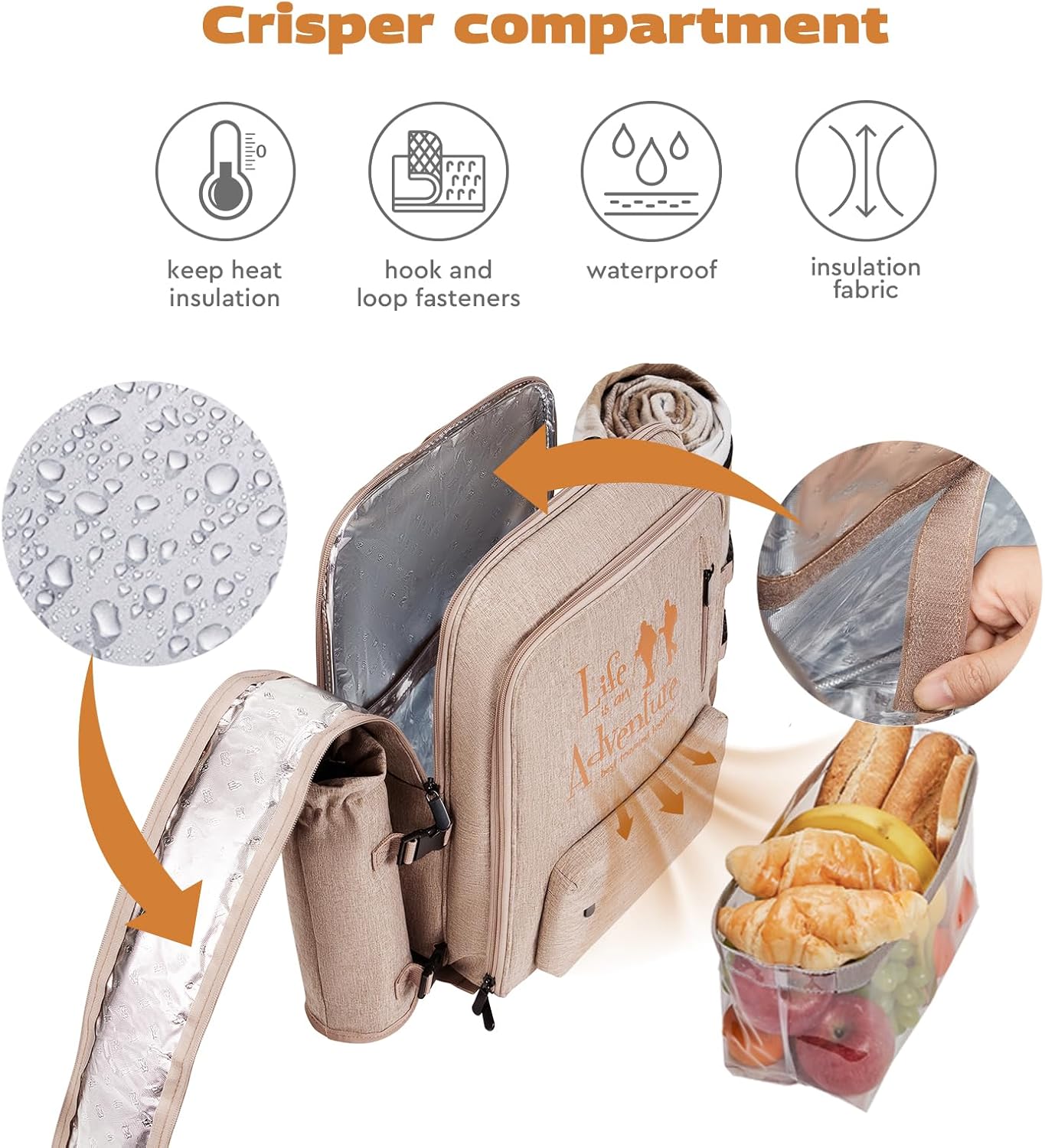 Couple Gifts 22L Picnic Basket Set, Grey Insulated Picnic Backpack for 2, Leak Proof Cooler Camping Gifts, Cool Bridal Shower Gifts Anniversary Engagement Wedding Gifts for Couples, Mr and Mrs Gifts