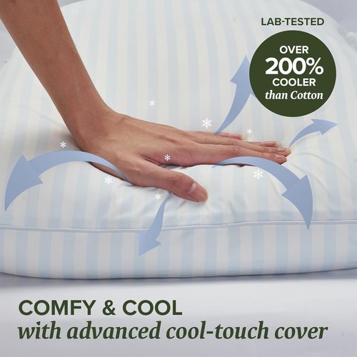 Beckham Hotel Collection Queen Pillow - Cooling Qmax Adjustable Down Alternative for All Sleep Positions