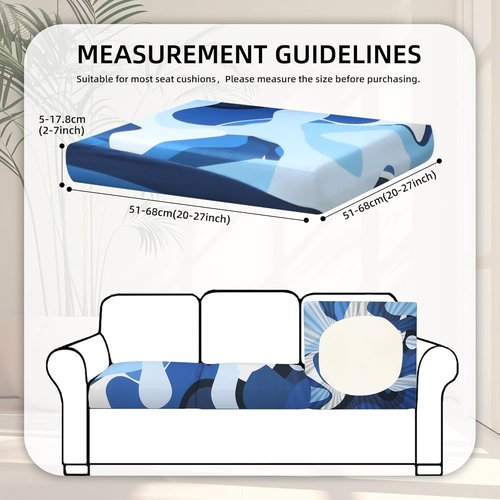 BIETYONE Patio Cushion Covers - 8Pcs Stretch Slipcovers for Outdoor Couch | Washable, Pattern 2