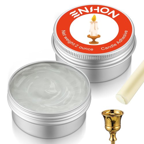Enhon Candle Stick Glue - 4 Ounces, 2 Pack Adhesive for Securely Holding Taper Candles