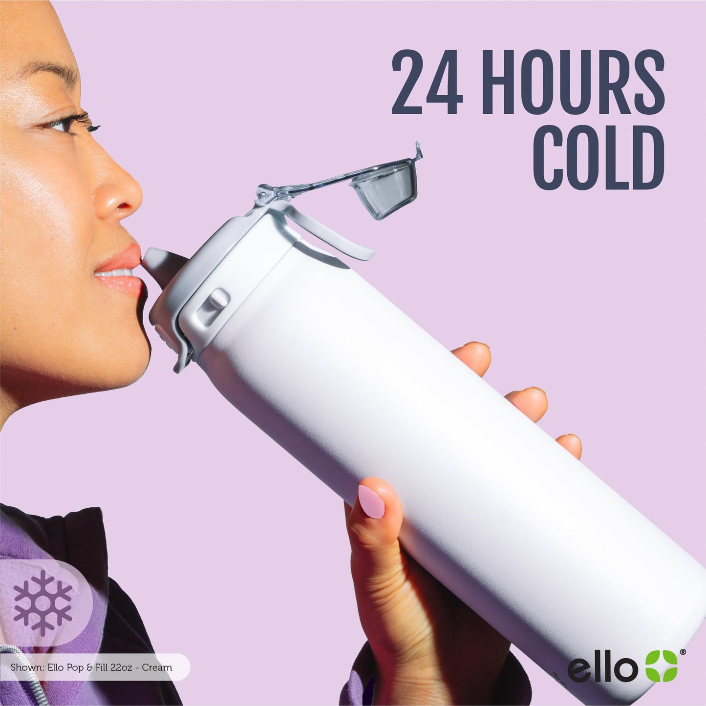 Ello Pop & Fill 32oz Stainless Steel Water Bottle with Quick Fill Technology, Double Walled and Vacuum Insulated Metal, Leak Proof Locking Lid, Sip and Chug, Reusable, BPA Free, Forest Mist