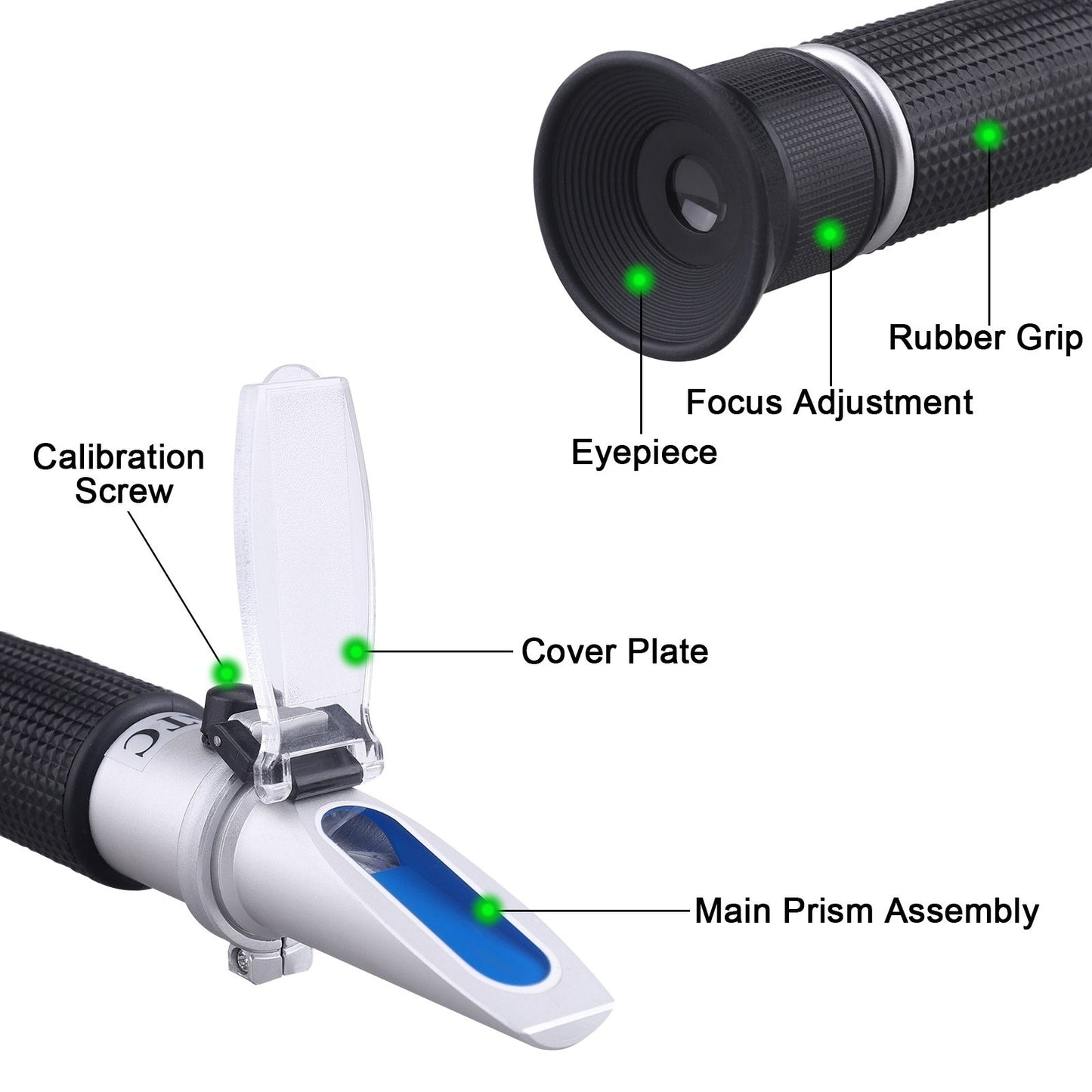 Brix Refractometer with ATC - Tiaoyeer Digital Handheld Refractometer for Beer Wine Brewing, Dual Scale-Specific Gravity 1.000-1.130 and Brix 0-32%