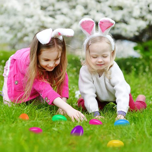 BILLMOSS Prefilled Easter Eggs with Mini Plush Toys, 12 Packs Easter Basket Stuffers Party Favors for Kids Easter Eggs Hunt (Pre-filled)