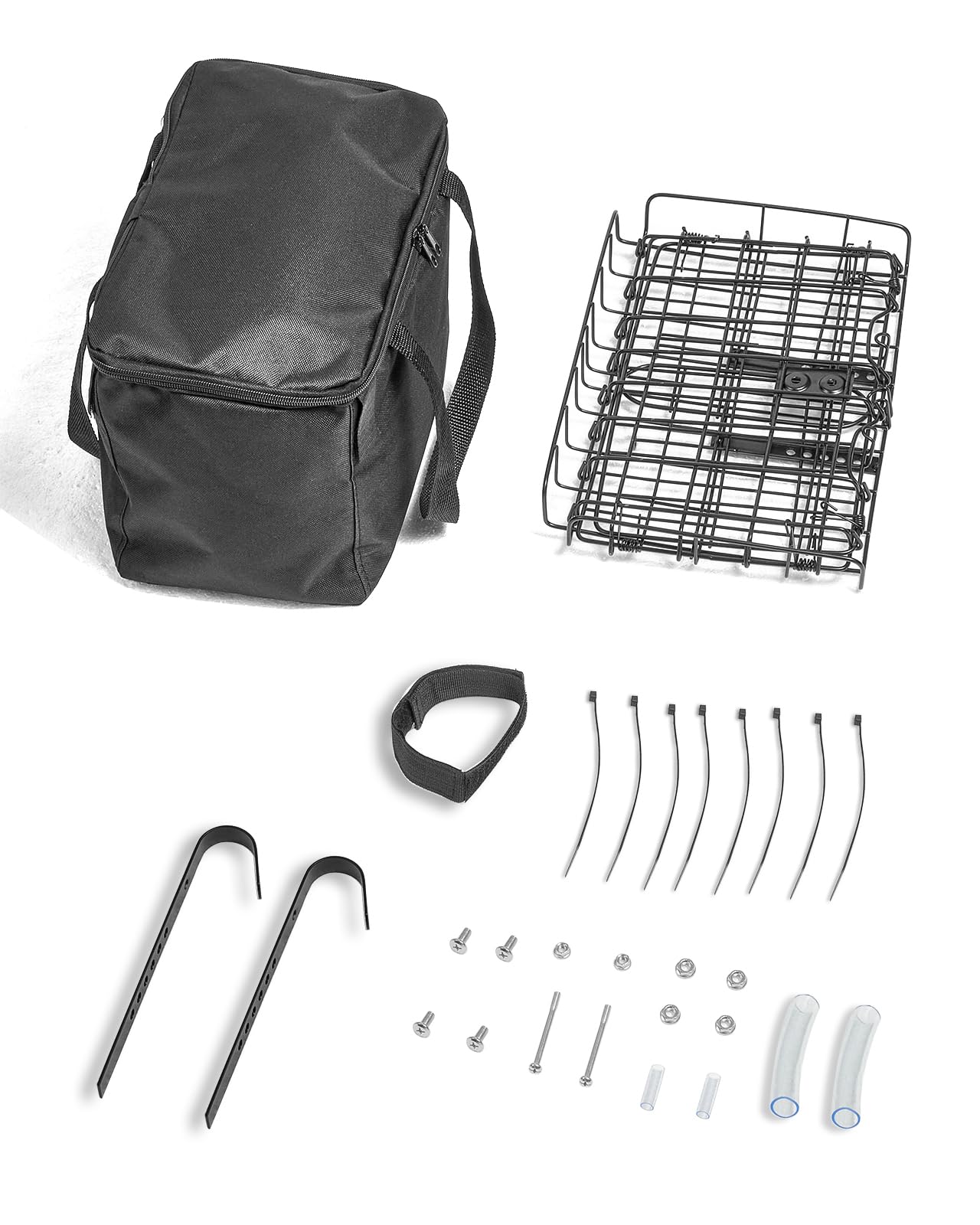 Zacro Metal Bike Basket Front Large Folding Ebike Bicycle Basket with Removable Liner Bag, Quick Release Design for Adult Women/Men Carrying Dogs, Pets, Fruit & Grocery