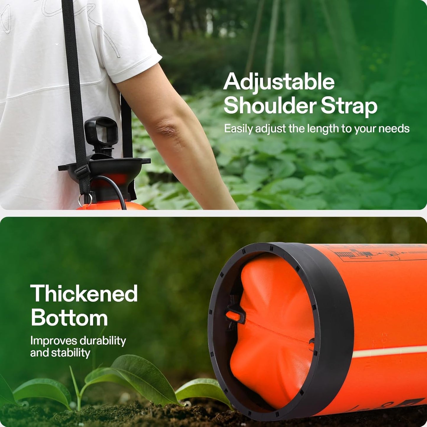 VIVOSUN 1.35-Gallon Pressure Sprayer - Adjustable Shoulder Strap for Easy Plant Watering & Cleaning