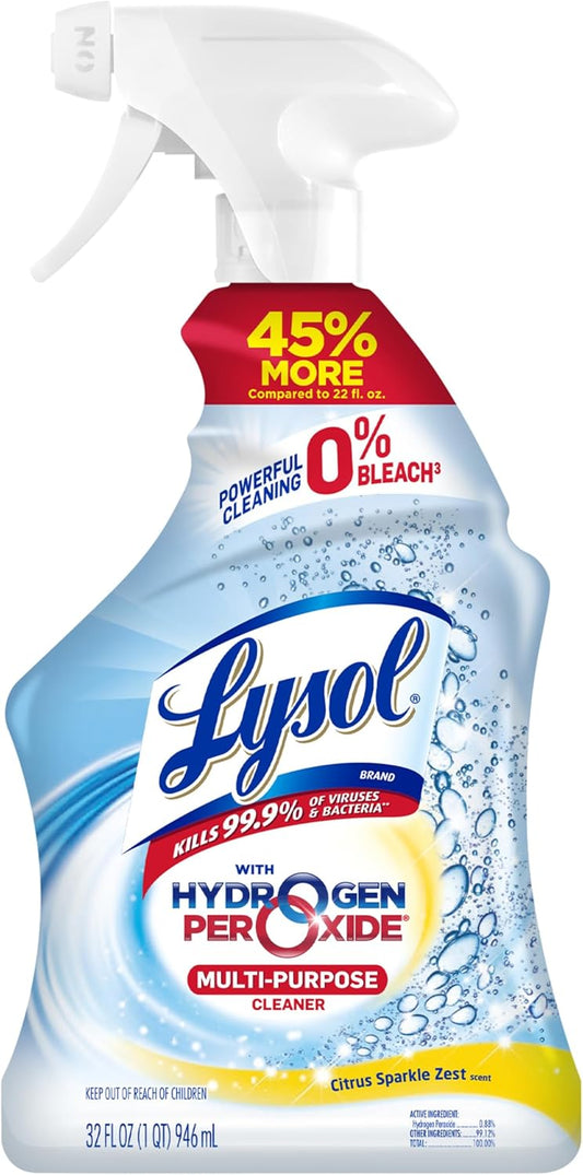 Lysol Multi-Purpose Cleaner Spray - Hydrogen Peroxide Formula, Citrus Scent, 32 Fl Oz