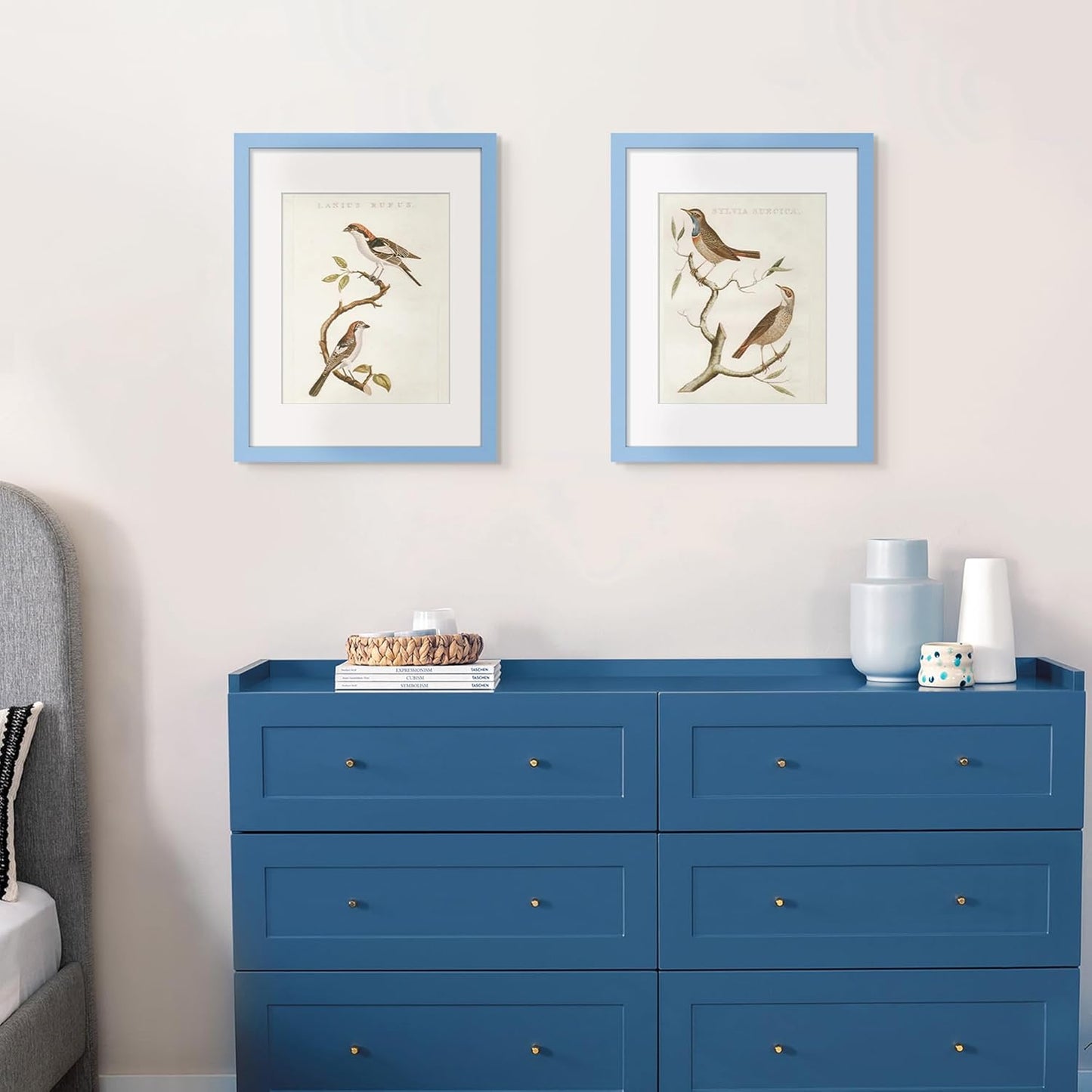 Upsimples 11x14 Picture Frame - Display 8x10 Photos with Mat or 11x14 Without - Blue, 1 Pack