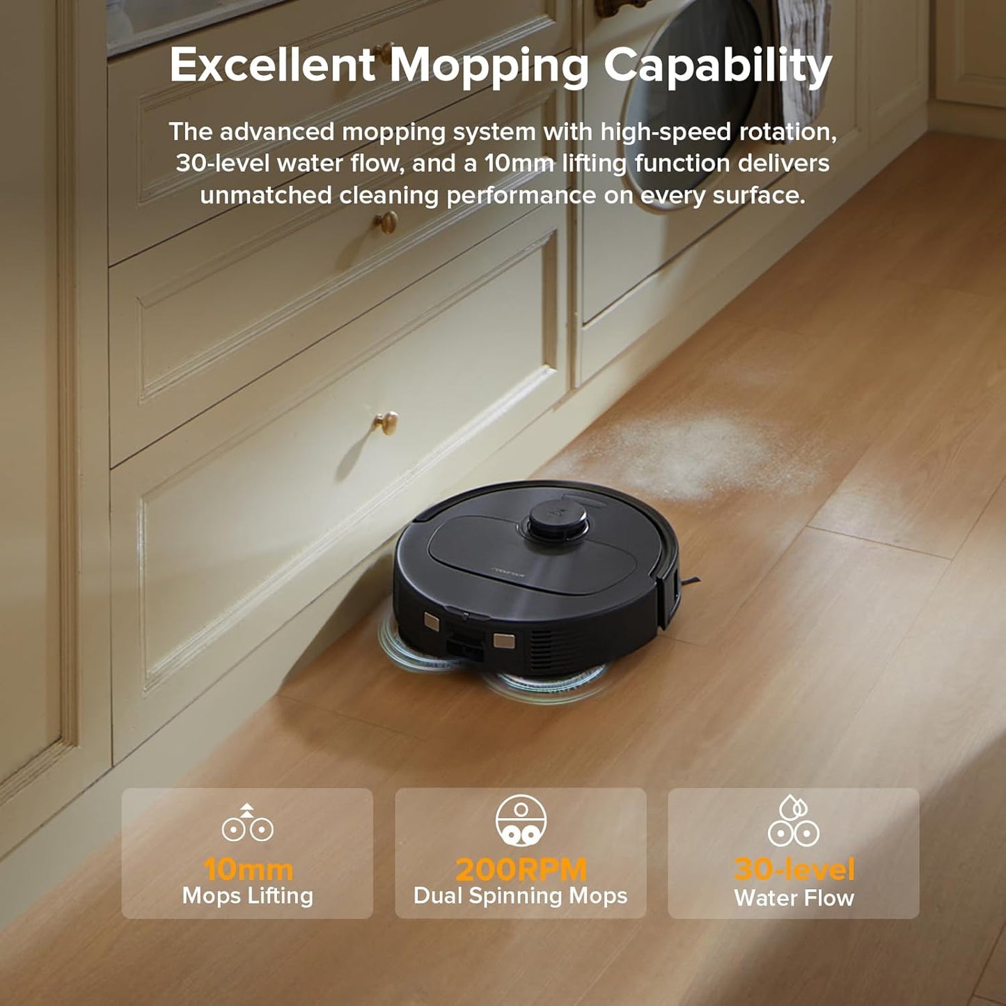 Roborock Qrevo Series Robot Vacuum & Mop - 8000Pa Suction, Smart Obstacle Avoidance, Black