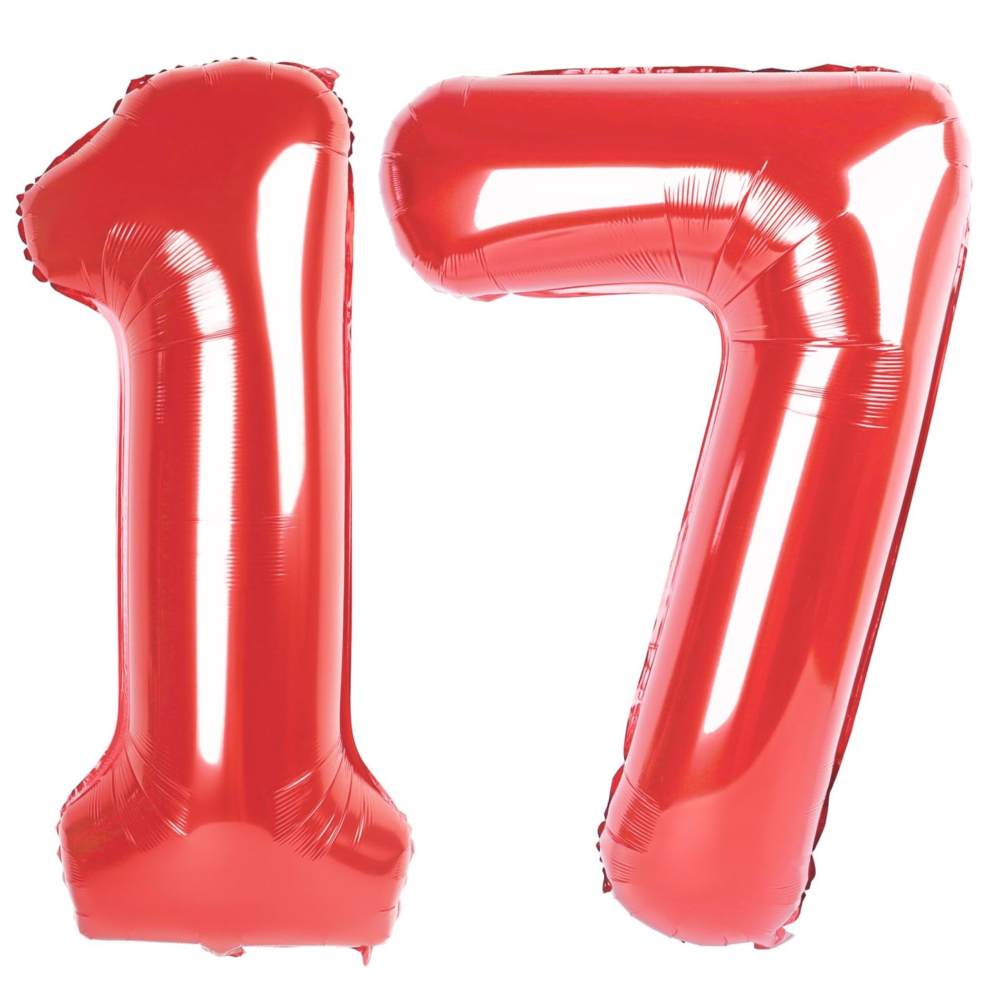 Red Number 17 Balloon 40 inch, 17 Number Balloons, 17th Red Birthday Decorations, 17 Year Old Girls Boys Party Supplies