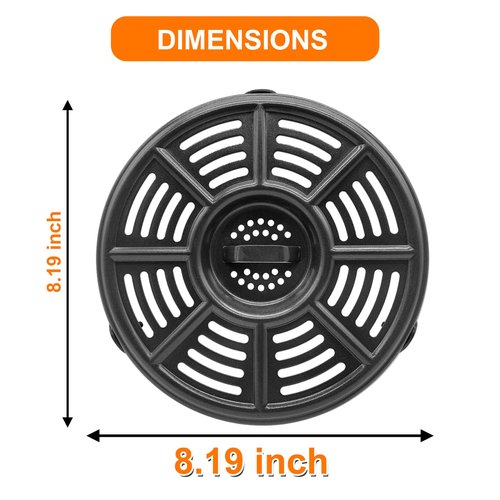 GWYXC Air fryer Accessories for Ninja AF101 4 QT AF161 Max XL AF150 XL Air Fryer, 8.2'' Round Food Grade Air Fryer Grill Pan Plate Crisper Plate Replacement Parts Tray Rack,Dishwasher Safe