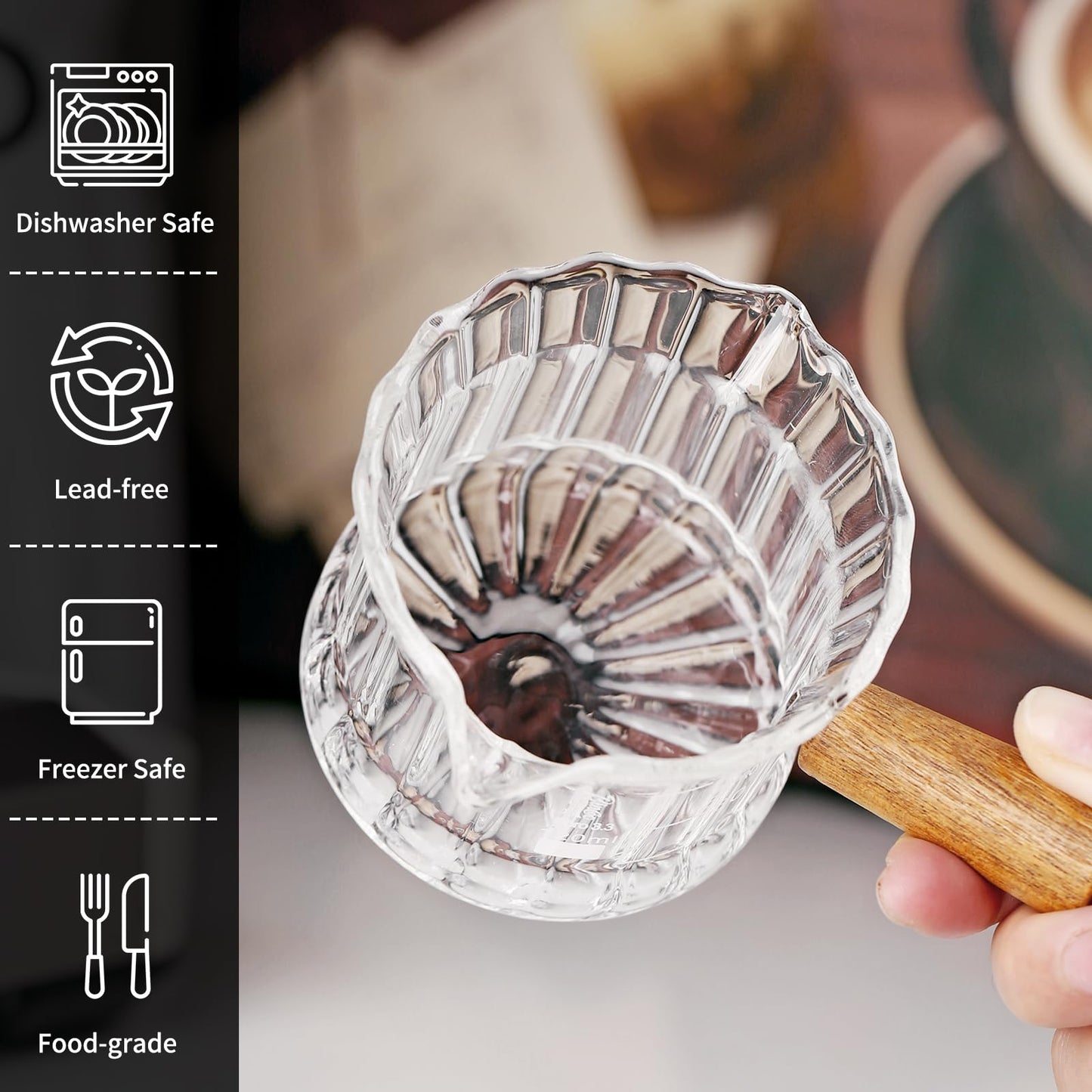 Bincoo Espresso Shot Glass Set of 2, 120 ML Premium Espresso Cups with Handle and Dual-Scale, Espresso Shot Glass with V-Shaped Mouth. Each cup holds 120ML (4oz), ideal for single or double shots.