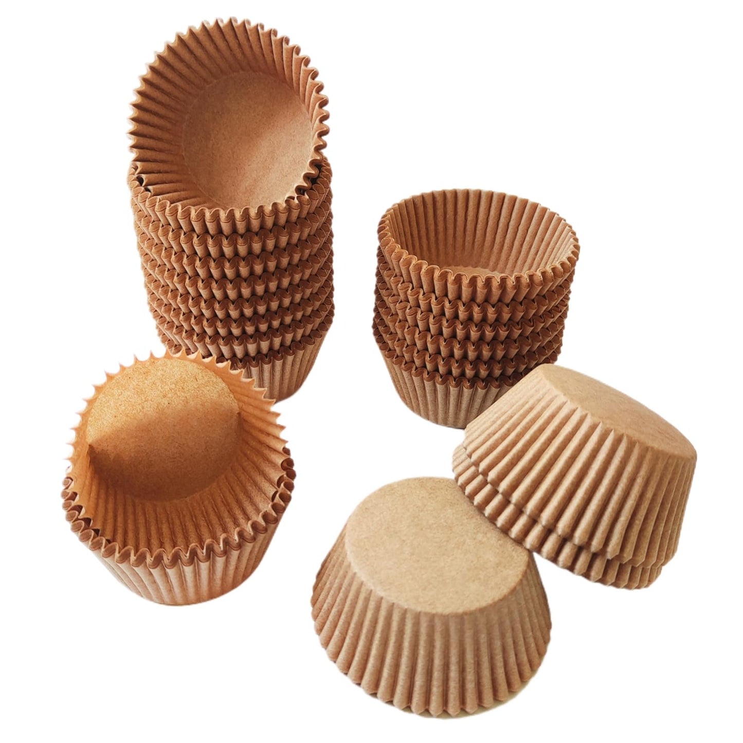 Prefer Green Non-stick 500 Count Mini Cupcake Liners for Baking, Natural, Food-grade Cupcake Wrapper, Greaseproof Parchment Muffin Liners,Baking Cups for Cupcakes, Muffins, Nuts