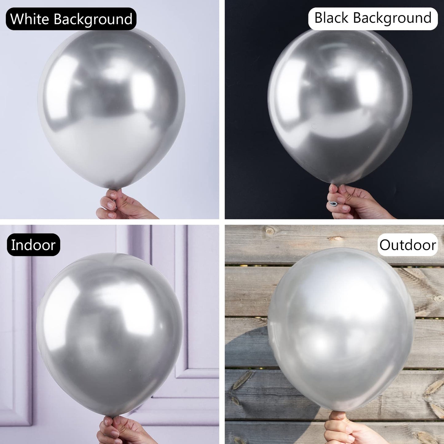 PartyWoo Silver Balloons 140 pcs Different Sizes of 18 12 10 5 Inch Silver Balloon Arch Kit Garland for Birthday Graduation Bachelorette Engagement Bridal Shower Wedding Party Decorations Silver-G102