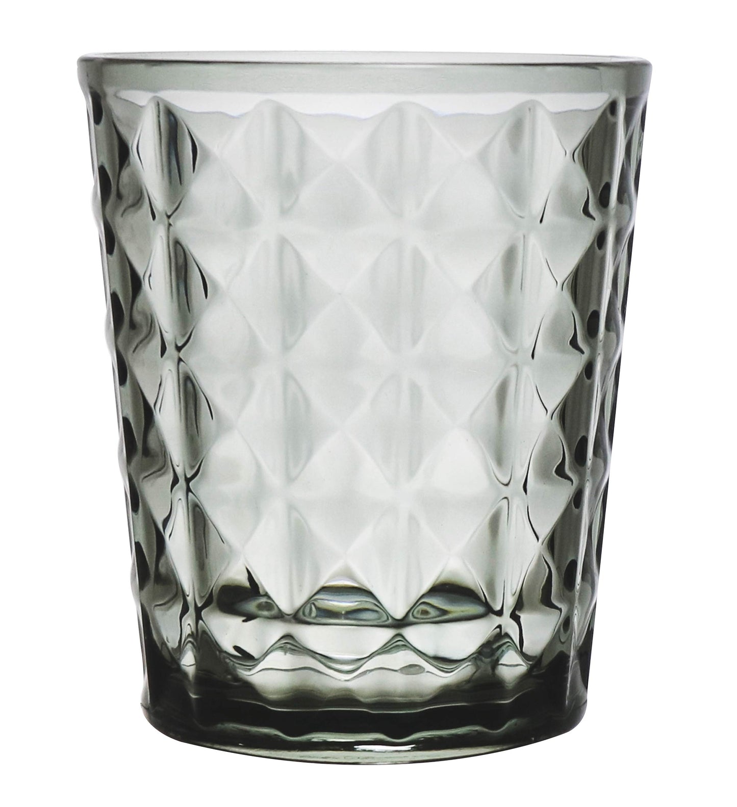 KLIFA- CUPID- 16 ounce, Set of 6, Acrylic Drinking Glasses Tumblers, BPA-Free, Stackable Plastic Drinkware, Dishwasher Safe, Gray-Black