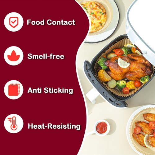 Air Fryer Liners for Ninja, 4qt Airfryer Liners Round for Ninja AF101/ AF150AMZ / AF161 Max XL Air Fryer, Air Fryer Paper Liners for 4-8QT Basket, Non-stick Air Fryer Parchment Paper Liners, 225PCS